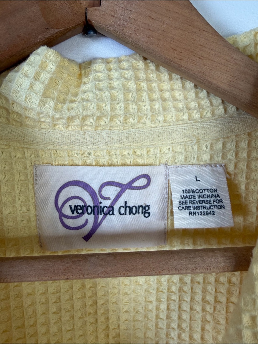 Vintage 90s Yellow Waffle Oversized Jacket Women Size Large lagenlook 3/4 sleeve - Picture 9 of 9